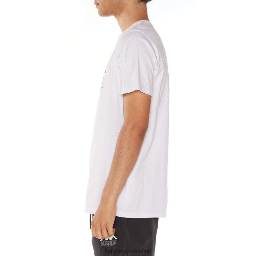 Kappa hombres camiseta estessi autentica blanco negro 4P8JZR191