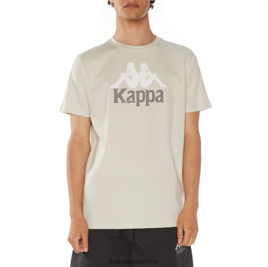 Kappa hombres camiseta estessi autentica gris blanco 4P8JZR127