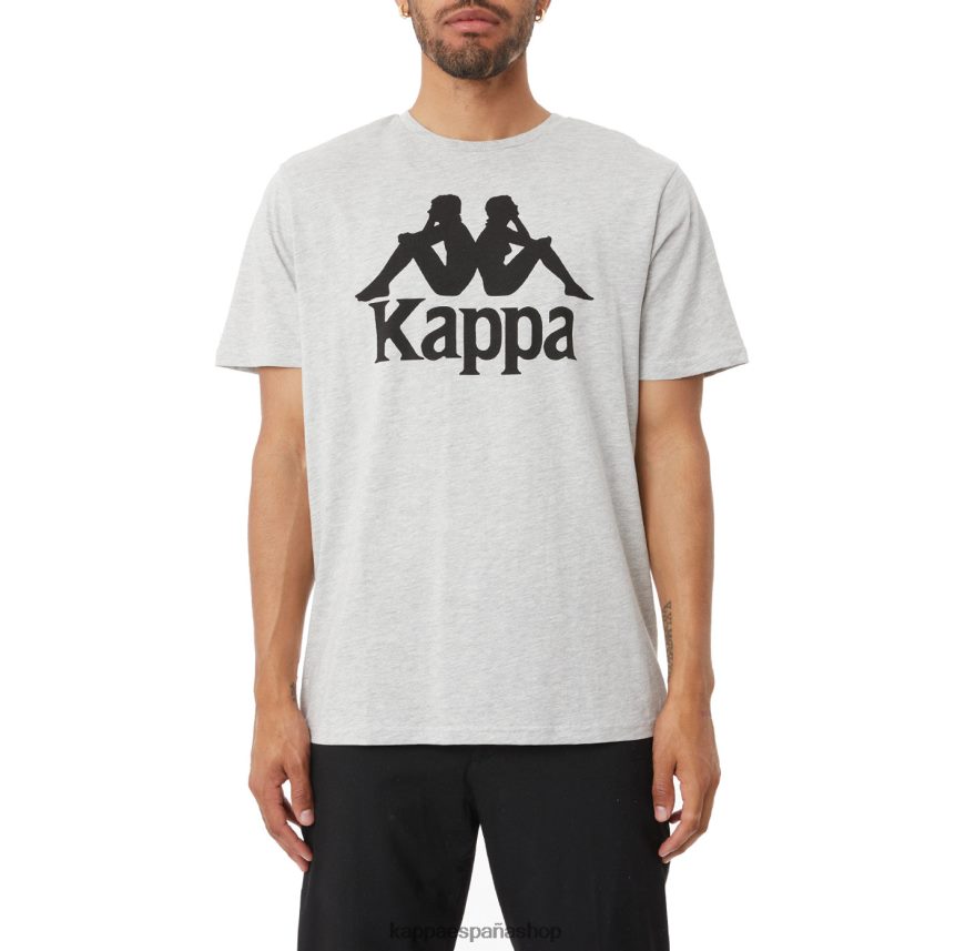 Kappa hombres camiseta estessi autentica gris md mel negro 4P8JZR188