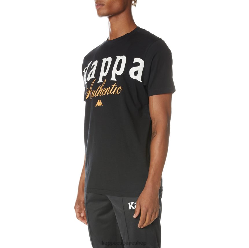Kappa hombres camiseta mejillas auténticas negro azabache 4P8JZR159
