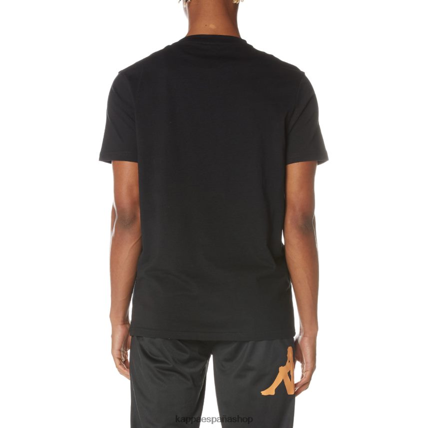Kappa hombres camiseta mejillas auténticas negro azabache 4P8JZR159