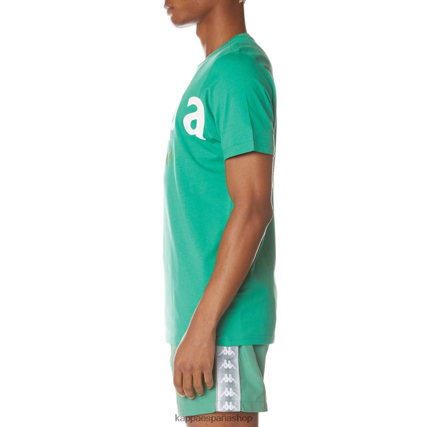Kappa hombres camiseta mejillas auténticas verde 4P8JZR142