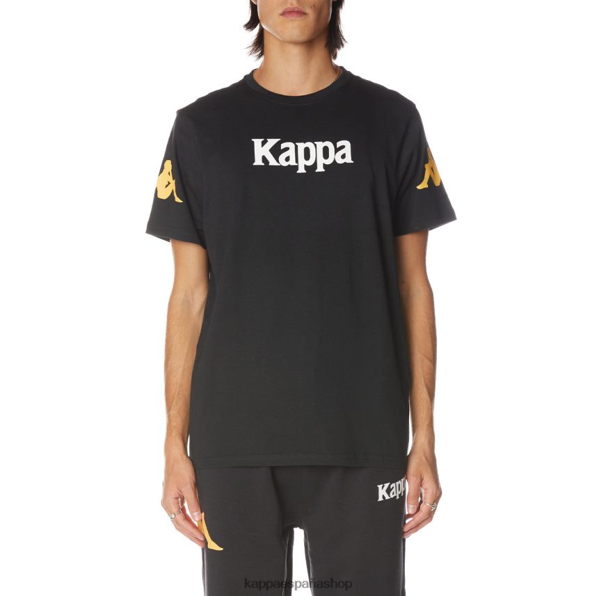 Kappa hombres camiseta paroo autentica humo negro 4P8JZR181