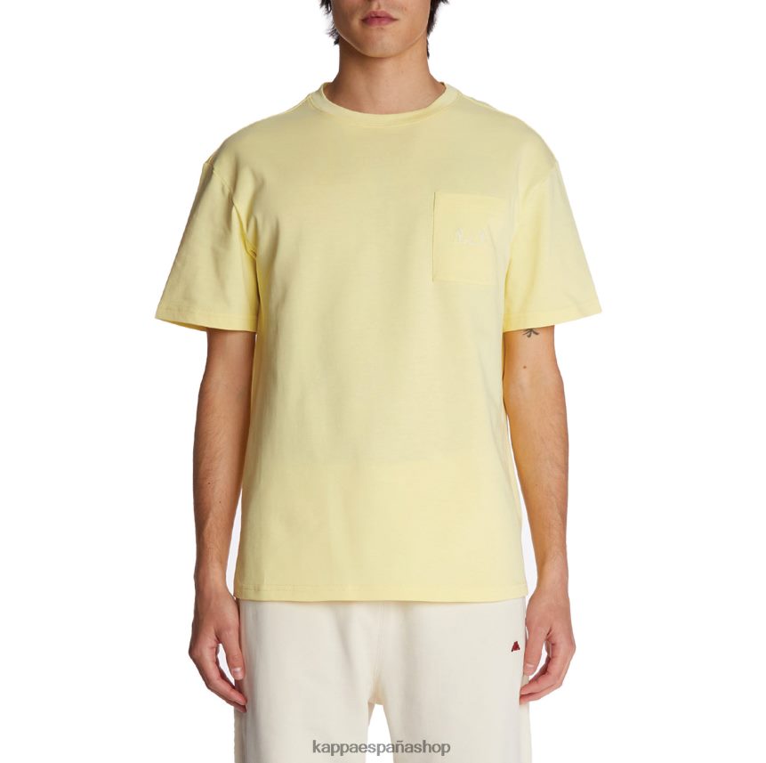 Kappa hombres camiseta robe giovani mirfak amarillo 4P8JZR195