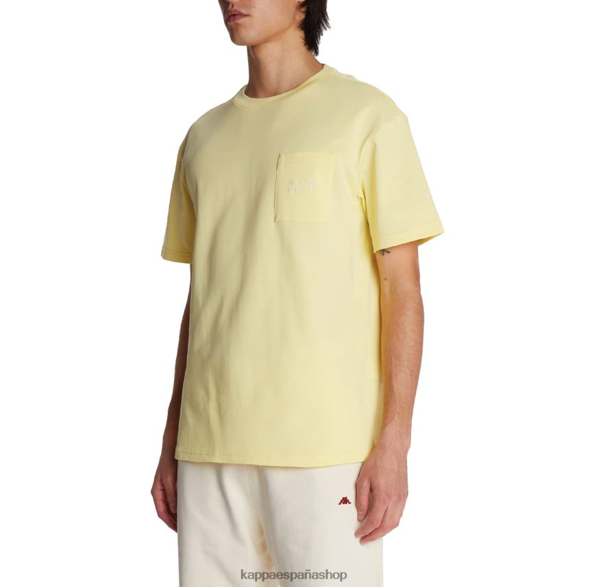 Kappa hombres camiseta robe giovani mirfak amarillo 4P8JZR195