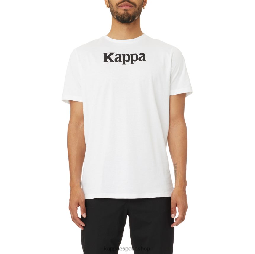 Kappa hombres camiseta runis autentica blanco negro 4P8JZR186