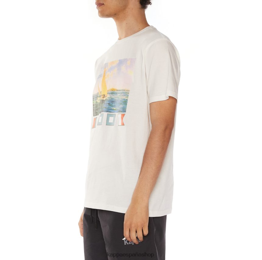 Kappa hombres camiseta salvia blanco 4P8JZR118