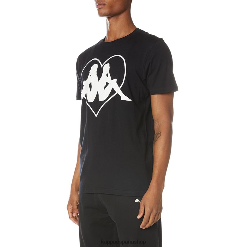 Kappa hombres camiseta zielona auténtica azabache negro 4P8JZR104