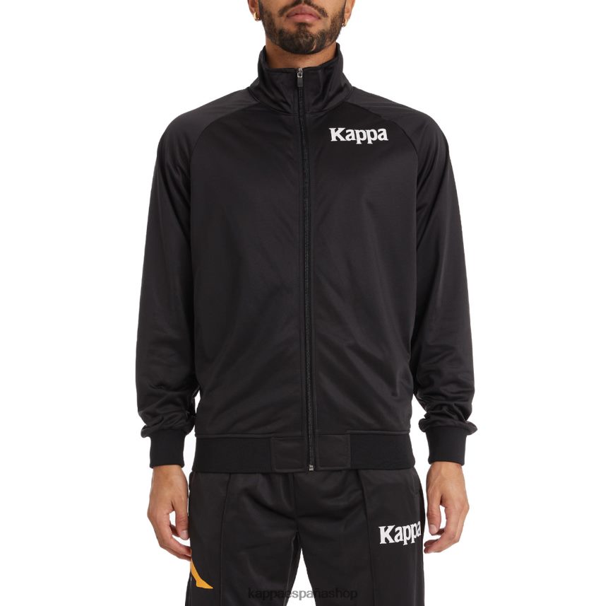Kappa hombres chaqueta deportiva angost auténtica humo negro naranja 4P8JZR9