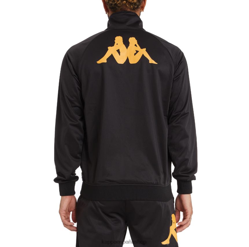 Kappa hombres chaqueta deportiva angost auténtica humo negro naranja 4P8JZR9