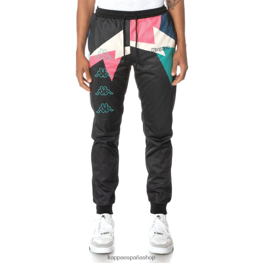 Kappa hombres pantalones deportivos con logo negro azabache 4P8JZR20