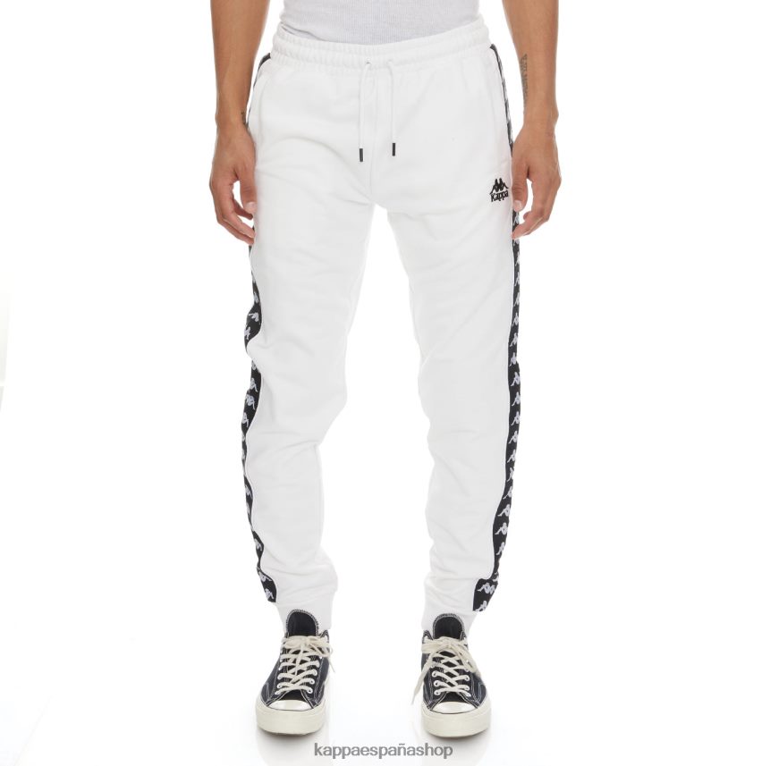 Kappa hombres 222 banda alanz 2 pantalones de chándal blanco negro 4P8JZR65