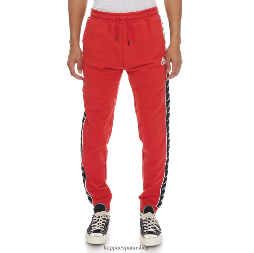 Kappa hombres 222 banda alanz 2 pantalones de chándal negro rojo 4P8JZR64
