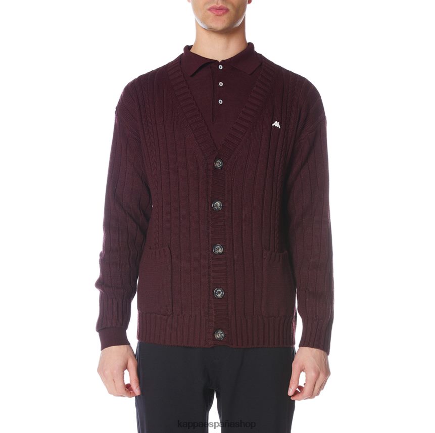 Kappa hombres bata giovani achird cardigan borgoña 4P8JZR100