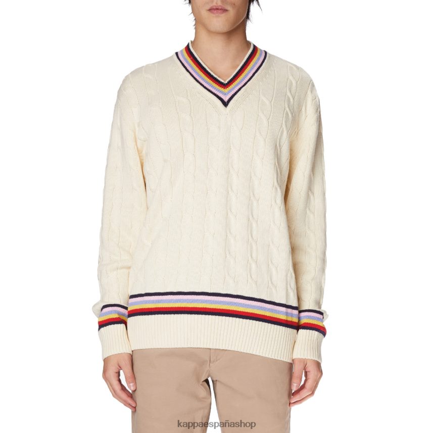 Kappa hombres bata giovani nunki suéter crema 4P8JZR90