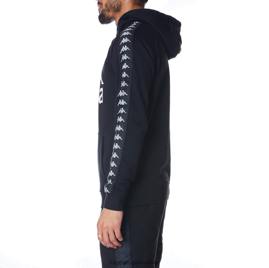 Kappa hombres sudadera con capucha 222 banda hurtado 2 blanco negro 4P8JZR43