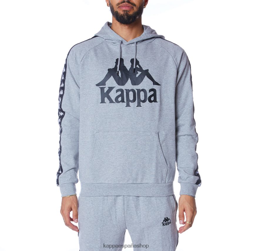 Kappa hombres sudadera con capucha 222 banda hurtado 2 gris md mel negro 4P8JZR45