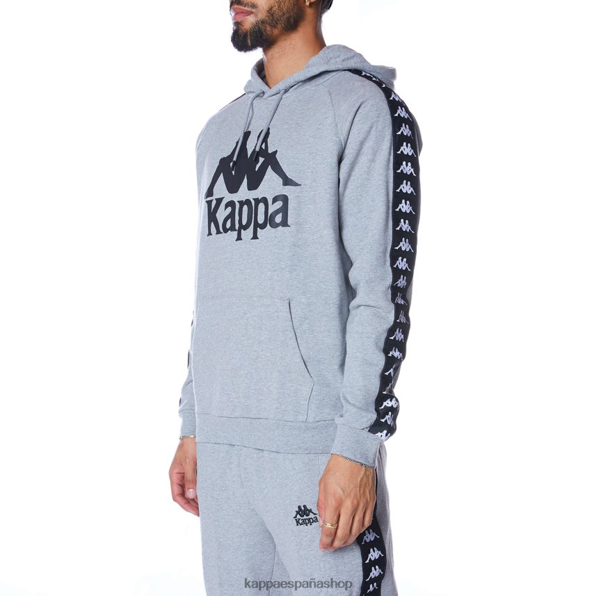 Kappa hombres sudadera con capucha 222 banda hurtado 2 gris md mel negro 4P8JZR45