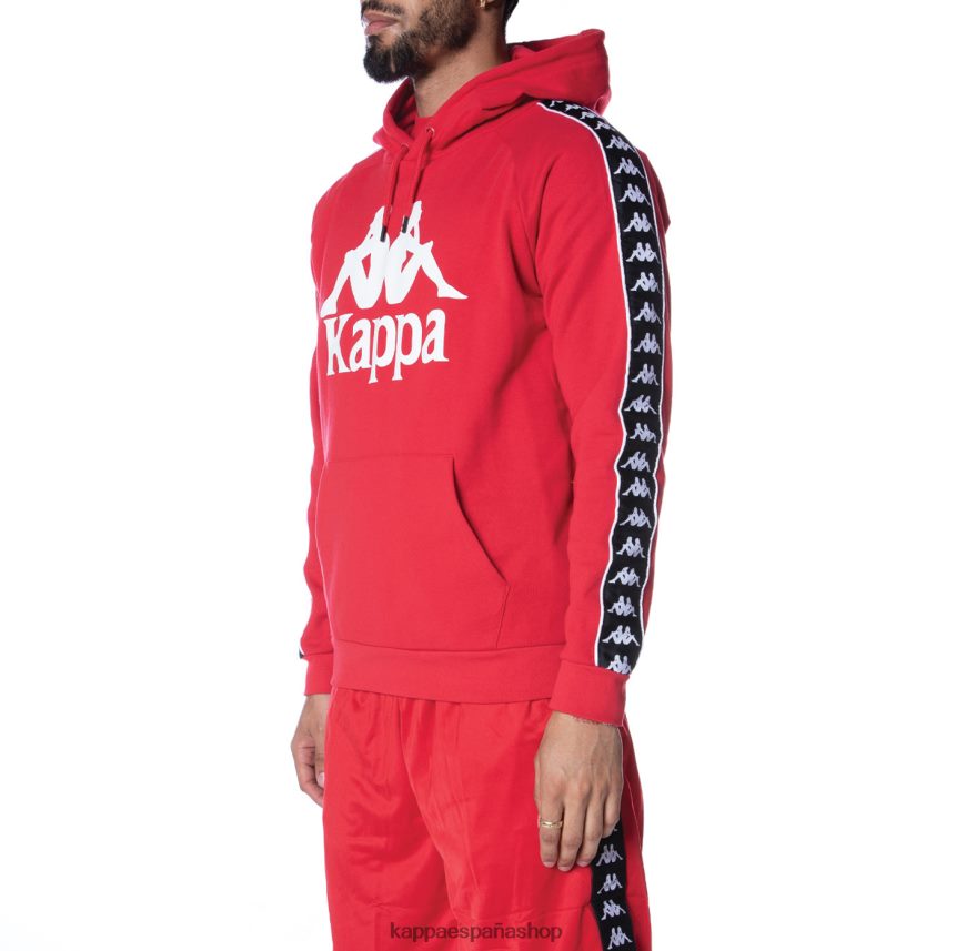 Kappa hombres sudadera con capucha 222 banda hurtado 2 negro rojo 4P8JZR44