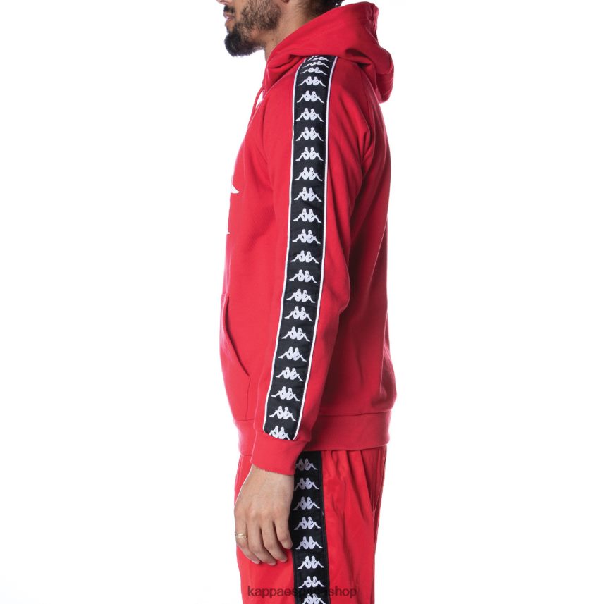 Kappa hombres sudadera con capucha 222 banda hurtado 2 negro rojo 4P8JZR44