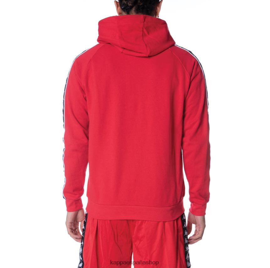 Kappa hombres sudadera con capucha 222 banda hurtado 2 negro rojo 4P8JZR44