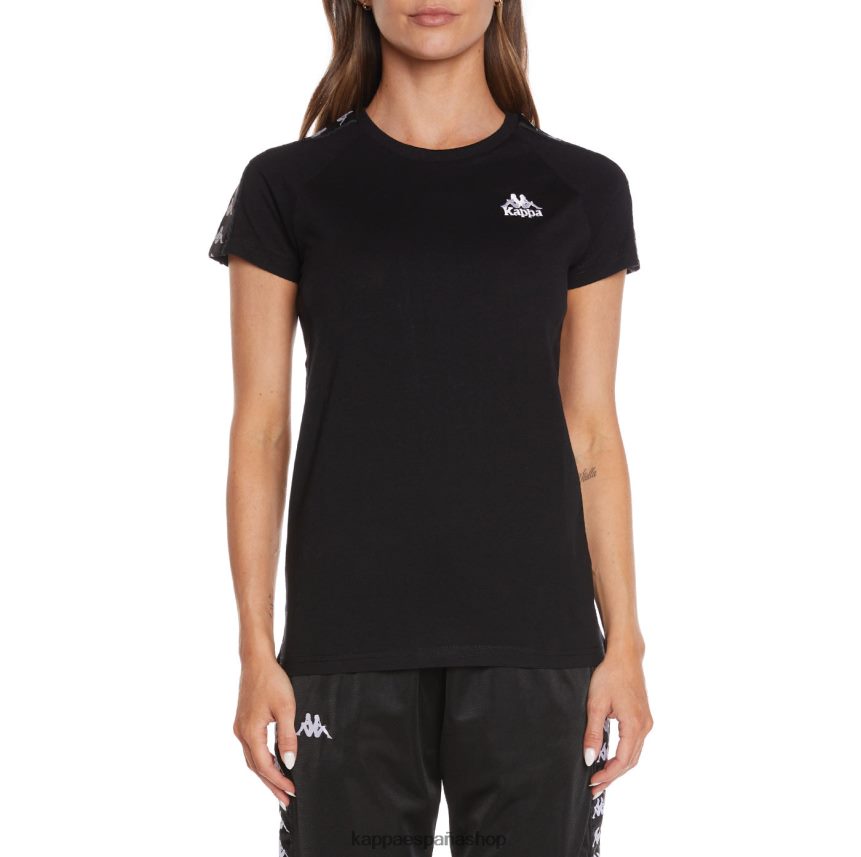 Kappa mujer camiseta 222 banda apan negro 4P8JZR384