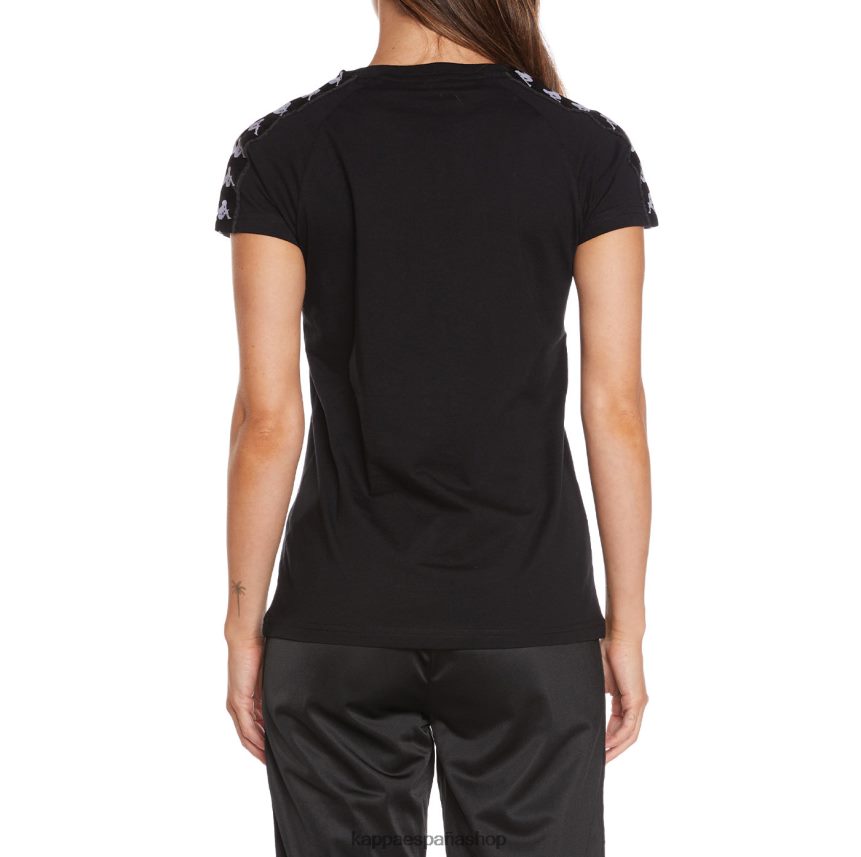 Kappa mujer camiseta 222 banda apan negro 4P8JZR384
