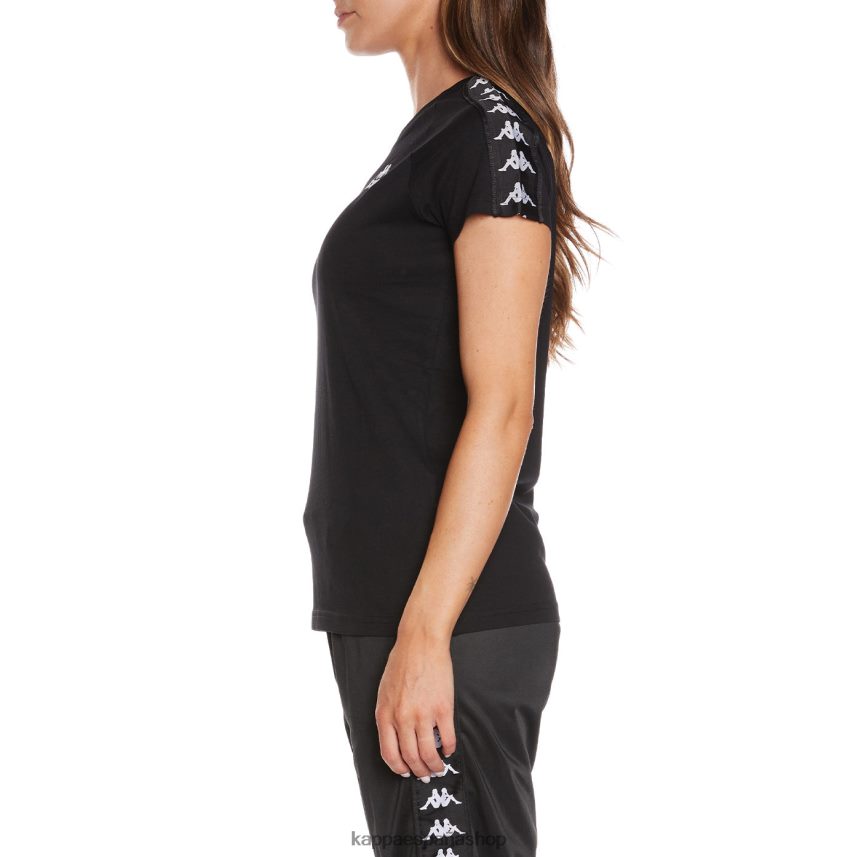 Kappa mujer camiseta 222 banda apan negro 4P8JZR384