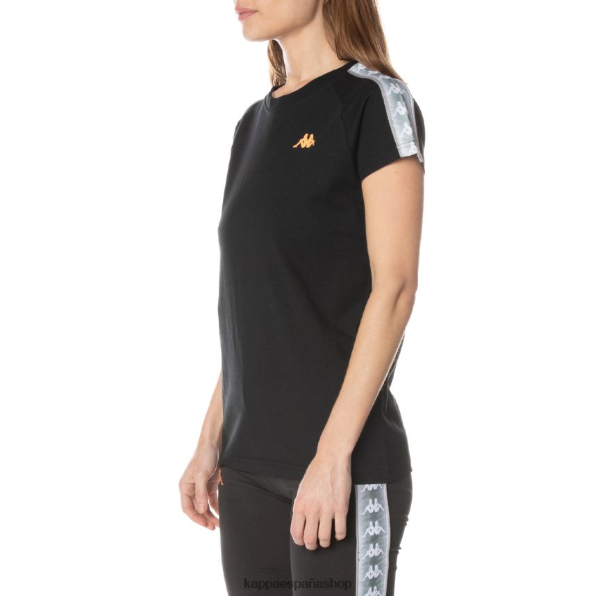 Kappa mujer camiseta 222 banda gapan negro azabache 4P8JZR380