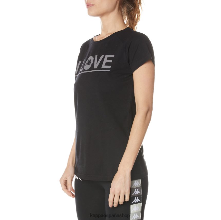 Kappa mujer camiseta autentica gornicza azabache negro 4P8JZR378