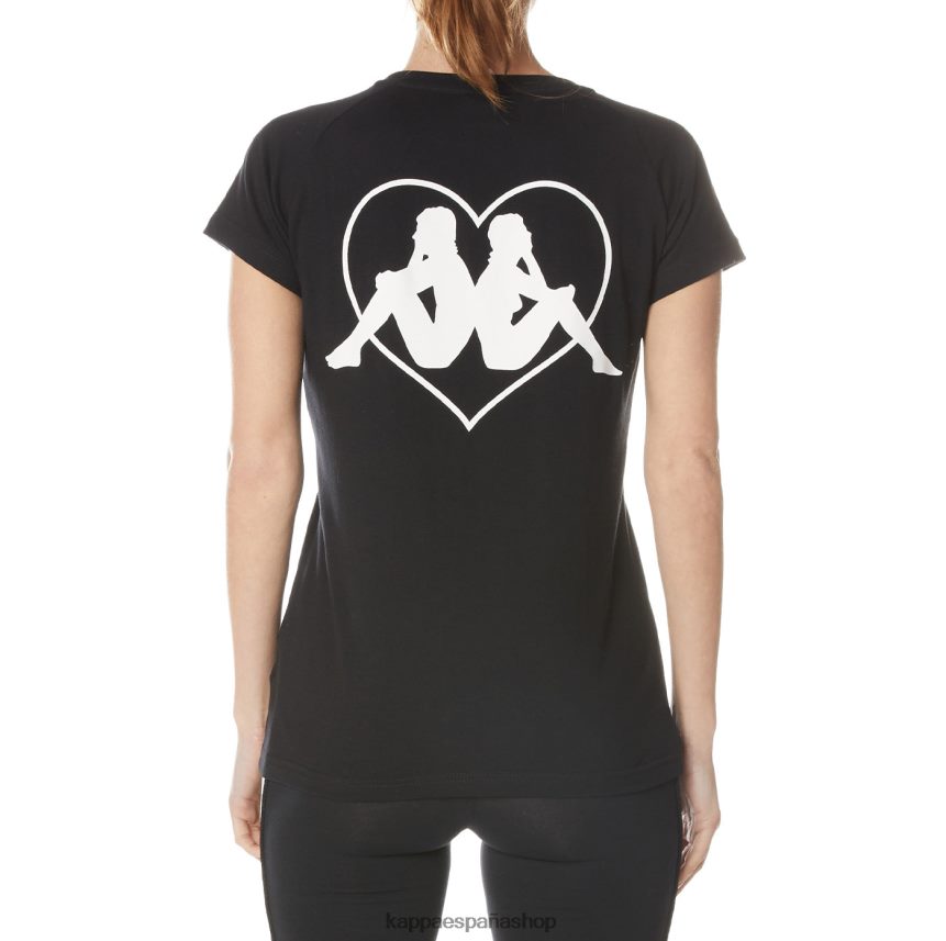 Kappa mujer camiseta autentica gornicza azabache negro 4P8JZR378