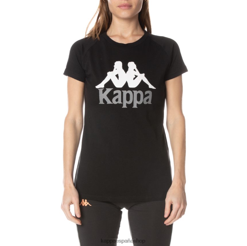 Kappa mujer camiseta westessi auténtica azabache negro 4P8JZR376