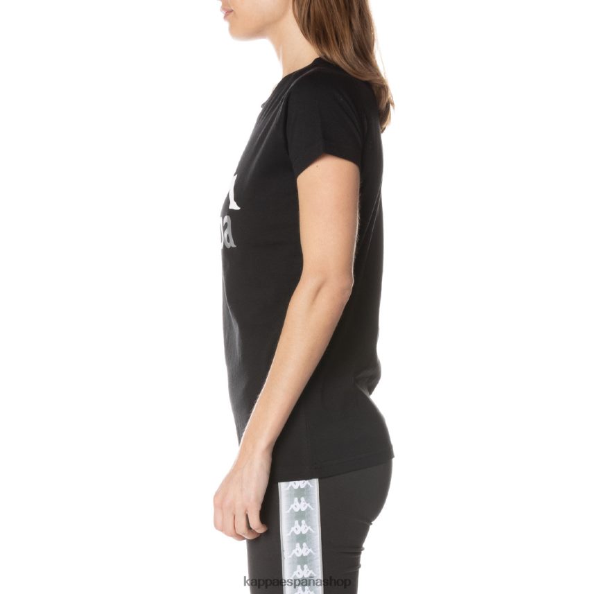 Kappa mujer camiseta westessi auténtica azabache negro 4P8JZR376