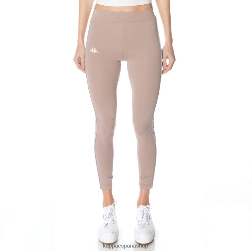 Kappa mujer 22 leggins banda garpie beige 4P8JZR395