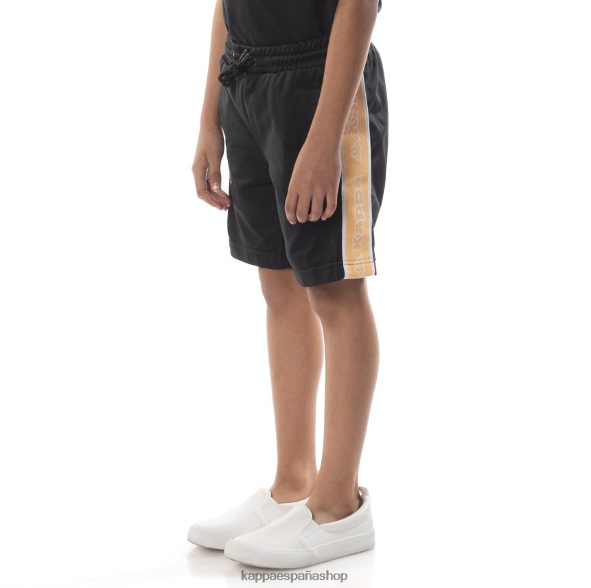 Kappa niños pantalones cortos aedi 2 con cinta del logo para niños humo negro naranja 4P8JZR793