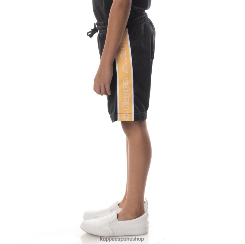 Kappa niños pantalones cortos aedi 2 con cinta del logo para niños humo negro naranja 4P8JZR793
