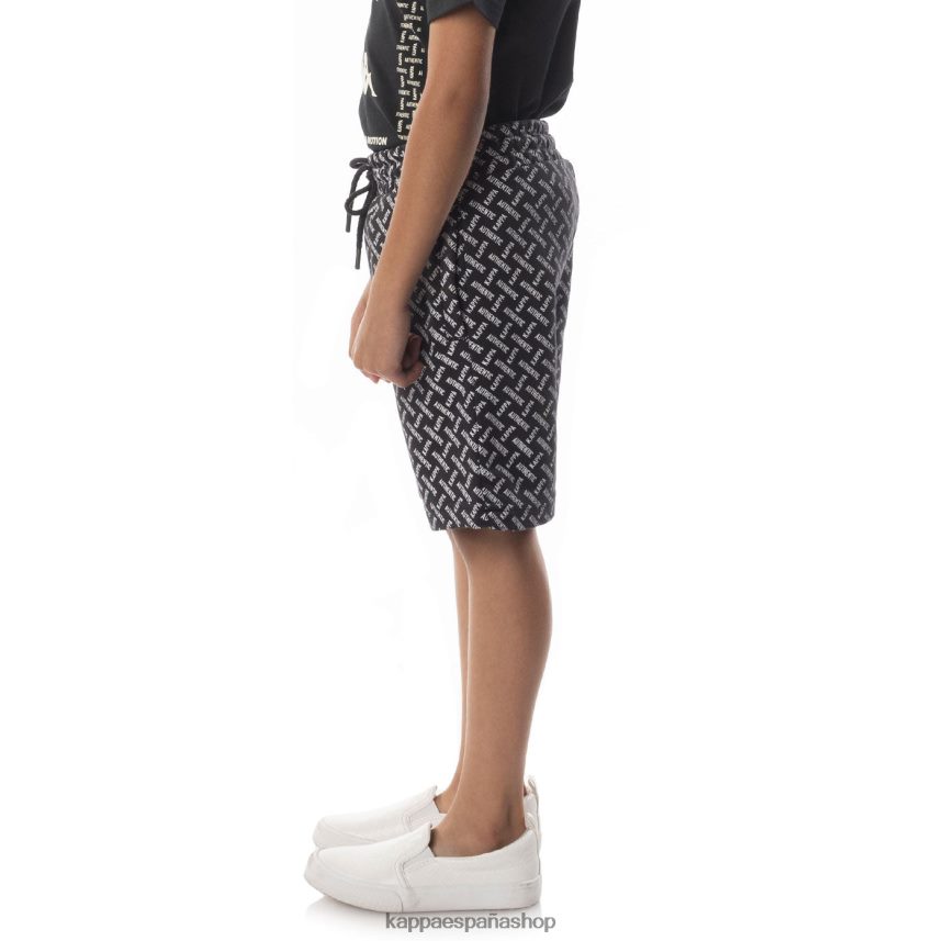 Kappa niños pantalones cortos plimmo auténticos para niños arena de humo negro 4P8JZR796
