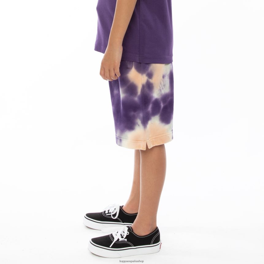 Kappa niños pantalones cortos teñidos anudados cyntu auténticos para niños crema brandy violeta tie-dye 4P8JZR817