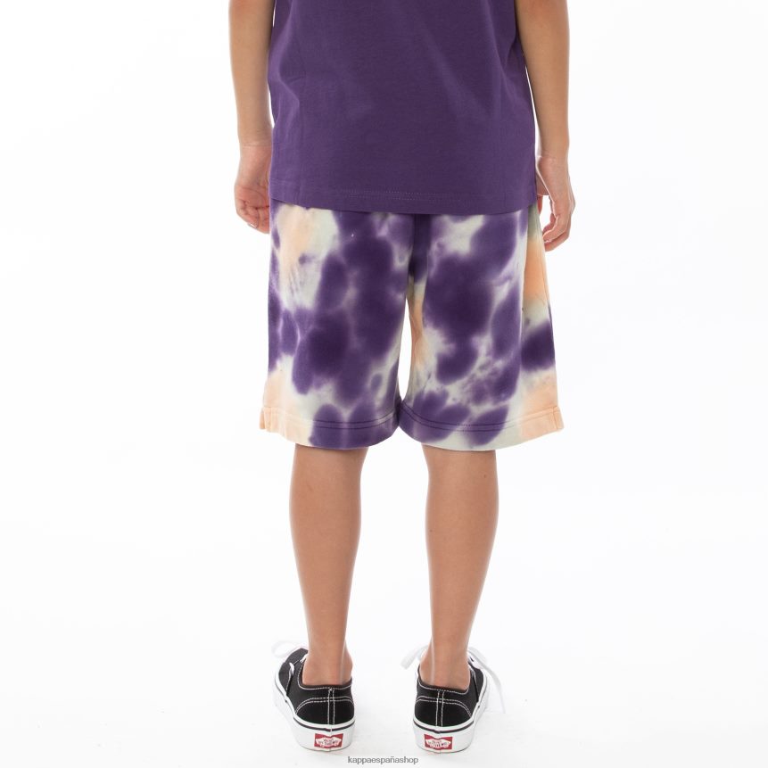 Kappa niños pantalones cortos teñidos anudados cyntu auténticos para niños crema brandy violeta tie-dye 4P8JZR817
