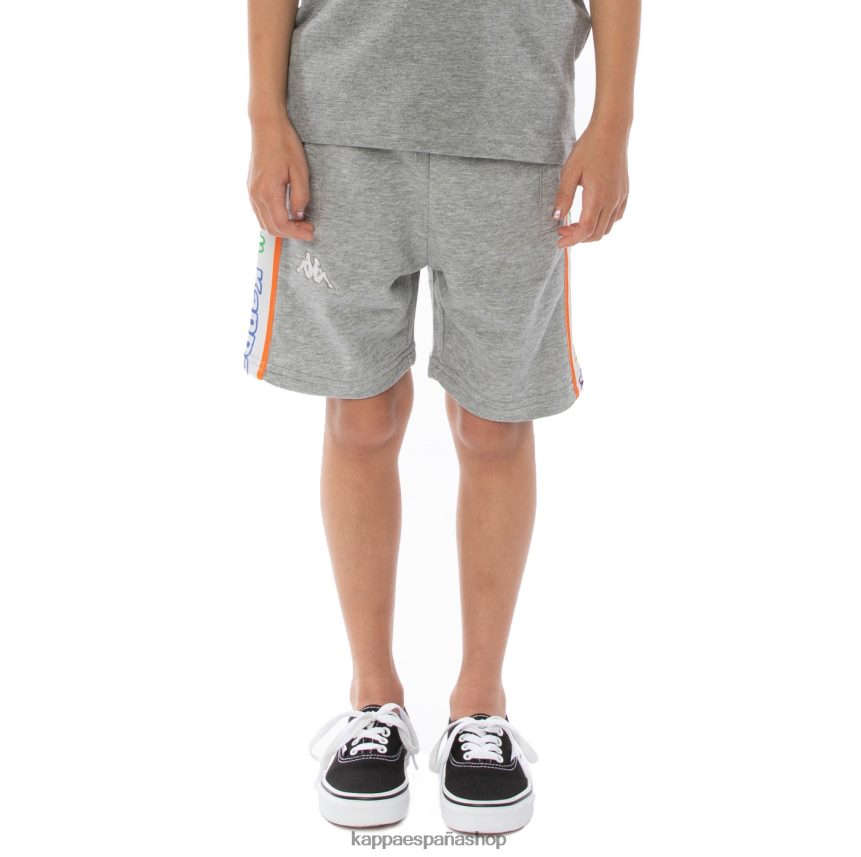 Kappa niños shorts asved con cinta del logo para niños roca blanca gris 4P8JZR816