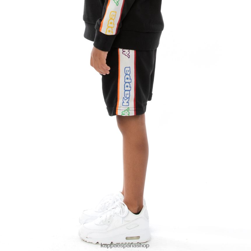 Kappa niños shorts asved con cinta del logo para niños roca blanca gris 4P8JZR816
