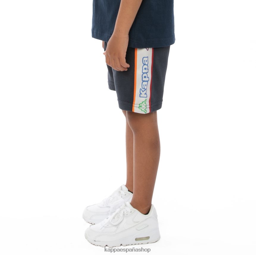 Kappa niños shorts asved con cinta del logo para niños roca blanca gris 4P8JZR816