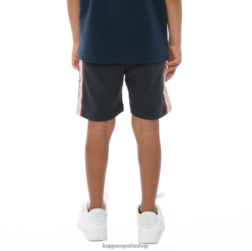 Kappa niños shorts asved con cinta del logo para niños roca blanca gris 4P8JZR816