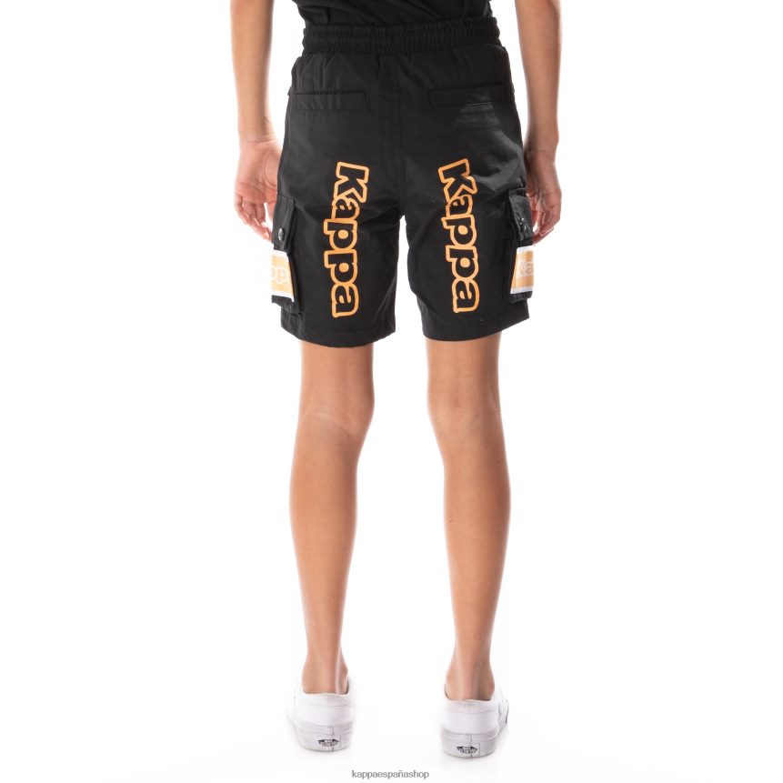Kappa niños shorts cargo esso con cinta del logo para niños humo negro naranja 4P8JZR792