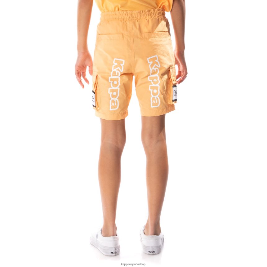 Kappa niños shorts cargo esso con cinta del logo para niños naranja claro 4P8JZR791