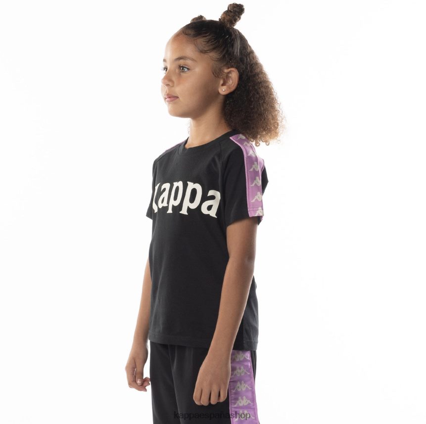 Kappa niños camiseta 222 banda balima niño violeta humo negro 4P8JZR698