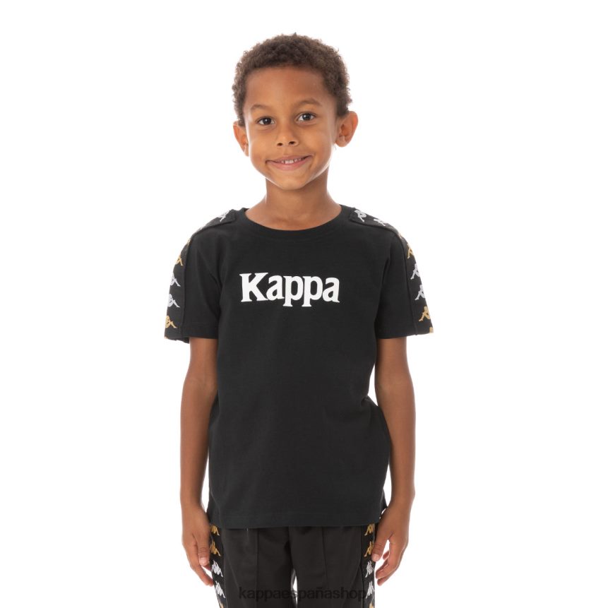 Kappa niños camiseta 222 banda bendocin niño humo negro 4P8JZR766