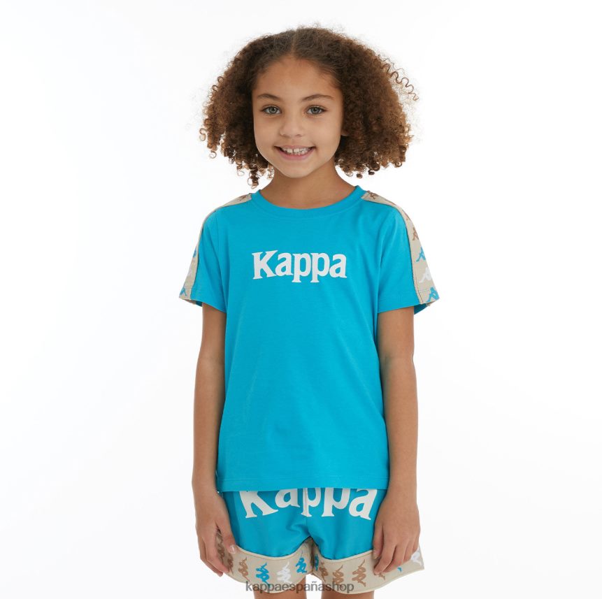 Kappa niños camiseta 222 banda deto 2 niños aguamarina oscura 4P8JZR730