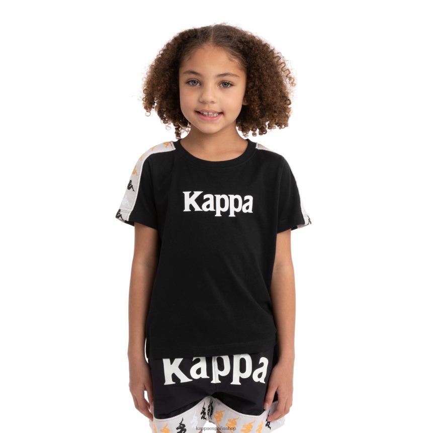 Kappa niños camiseta 222 banda deto 2 niños humo negro 4P8JZR733
