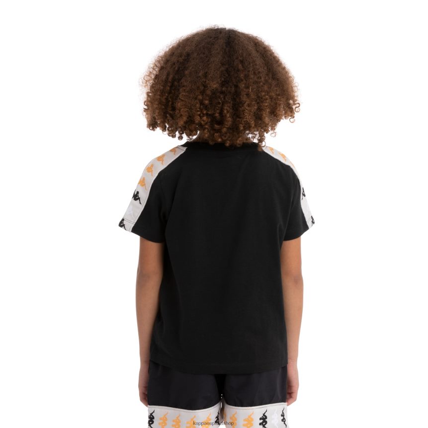 Kappa niños camiseta 222 banda deto 2 niños humo negro 4P8JZR733